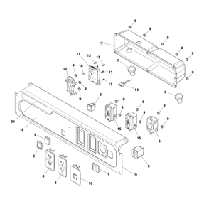 Control Panel Diagram and Parts List for 030732-00  Briggs and Stratton Generator